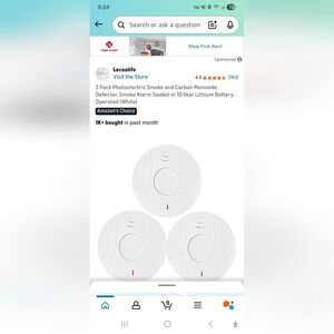 White Smoke Detector with Lithium Battery 3 Pack